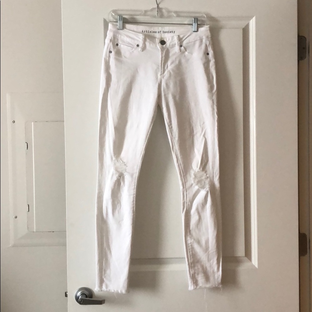 Articles of Society white distressed jeans